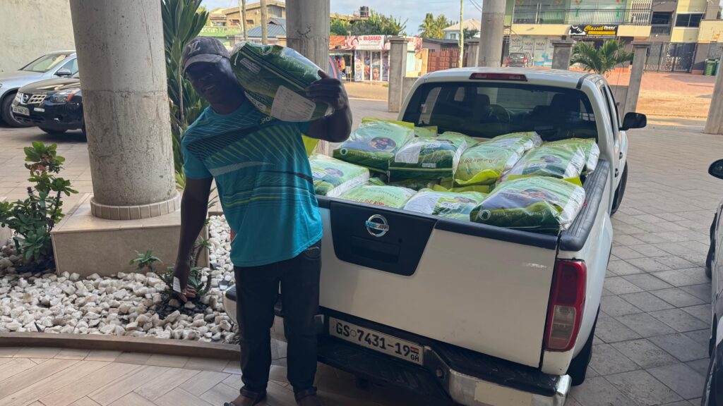 rice delivery truck jasminica ghana